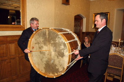 col collins playing the lambeg drum